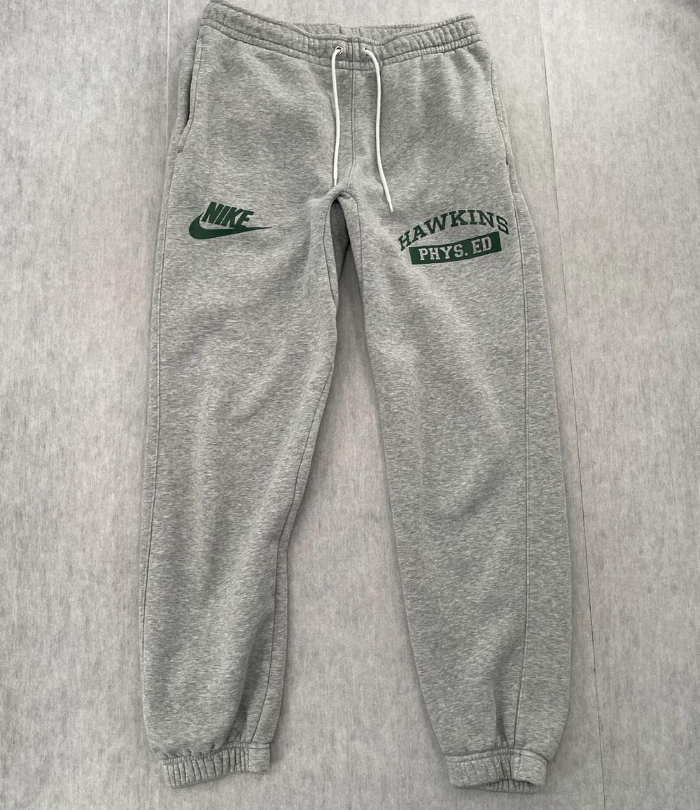 Nike Stranger Things Pants Adult Small Gray Hawkins High PHYS. ED Sweatpants Men